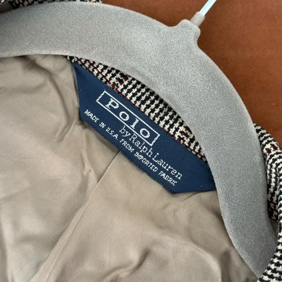 Ralph Lauren Beige and Black Houndstooth Blazer